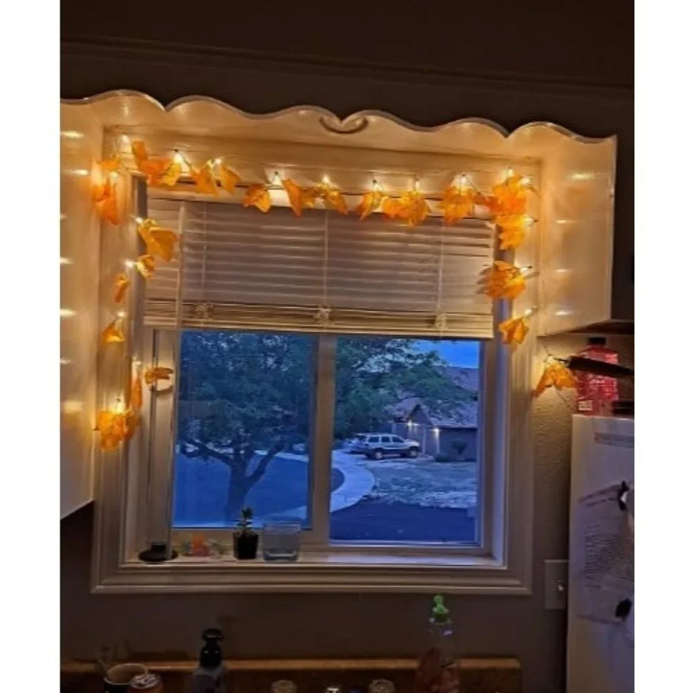 3-Pack Fall Decor Lighted Fall Garland, Total 24.6ft 60 LED Thanksgiving
